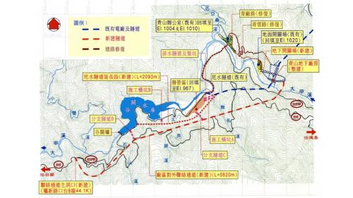 壩：集水區坡面崩坍地處理。頭水路：裂縫修補、灌漿處理。地下廠房：整建、補強。開關場：更新為地下式SF6GIS 設備。尾水路：延長約2,091 公尺,新尾水出口設於台8 甲線2.4K 處,發電尾水排放至谷關水庫供下游谷關分廠繼續發電。進入地下廠房之人車通道：延長約5,684 公尺，新建通道洞口設台8 線44.1K 處。水輪發電機組、主變壓器、開關場及附屬機電廠(消防排煙等)系統全部更新