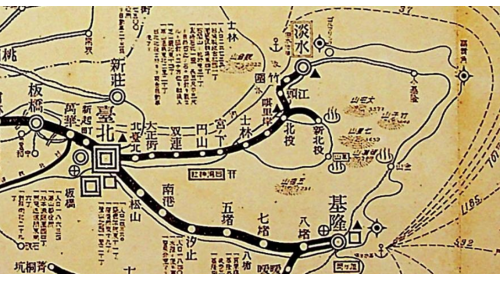 台北至淡水總長21.2公里，為台灣第一條鐵路支線。