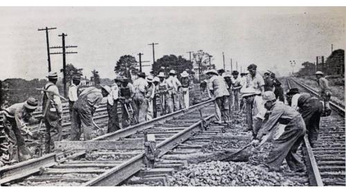 日軍將清治拆除的舊鐵道，移作鋪設鐵路淡水支線之用（示意圖）