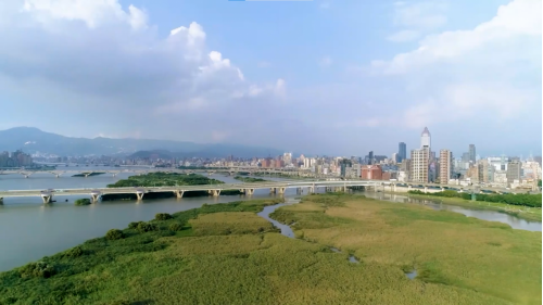 淡水河、臺北盆地空拍圖