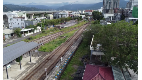 內灣支線鐵路竹東火車站月台空拍