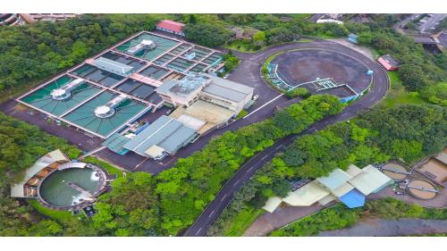 公共給水基隆地區新山淨水埸空拍圖