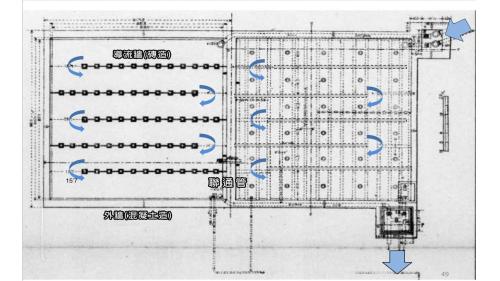 公共給水臺北水源地慢濾場慢濾池平面圖