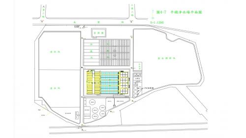 桃園地區公共給水-平鎮淨水場平面圖