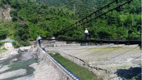 日月潭水力發電計畫所需電力的北山坑電廠水力發電水源北山坑堰俯瞰