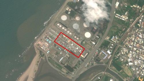 通霄火力發電廠新廠區1983年併聯商轉的3部3對1新型複循環發電機組地理位置